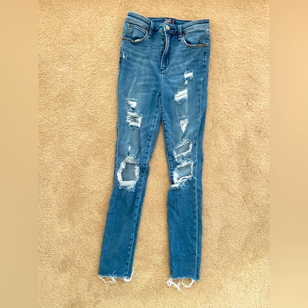 Abercrombie and Fitch Ripped Skinny Jeans
